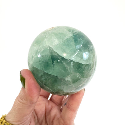 Large Green Fluorite Crystal Ball / FoxlarkCrystals