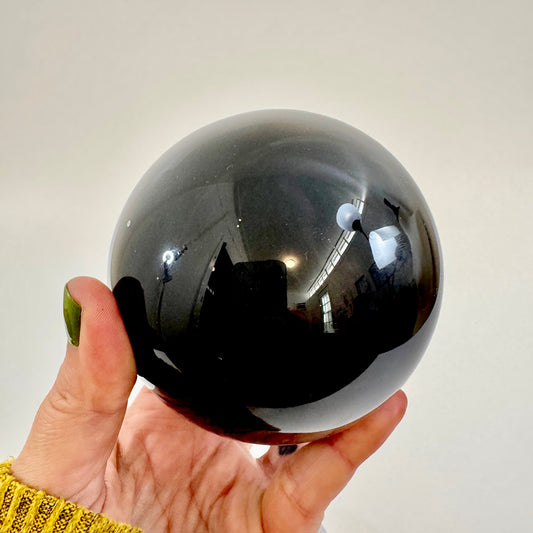 Large Black Obsidian Crystal Ball / FoxlarkCrystals