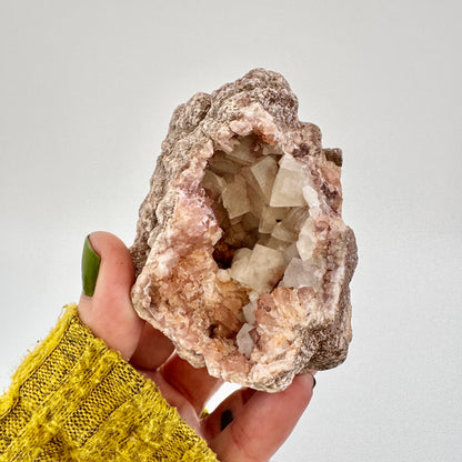 Pink Geode With Calcite / FoxlarkCrystals