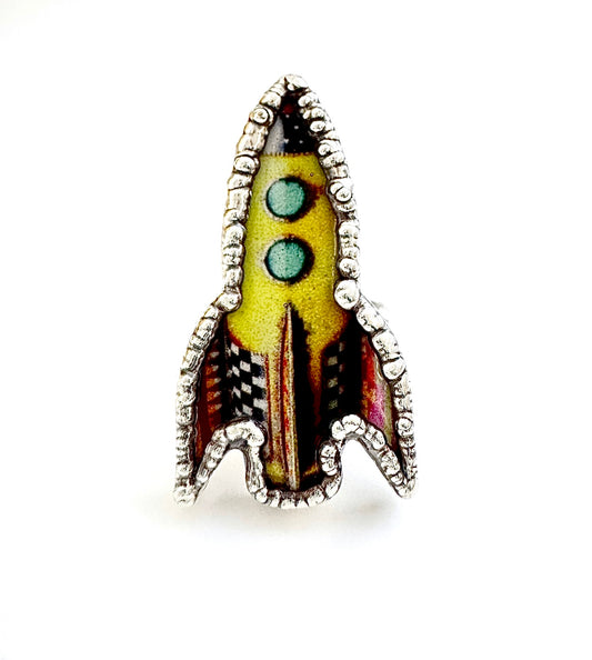 Rocket Statement Ring – Fine Silver, Sizes 7.5, 8, 9.5 | The Weirdlings Collection