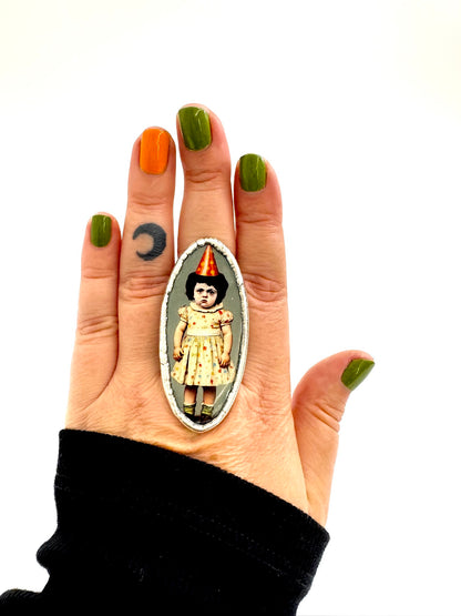 Party Girl Statement Ring – Fine Silver, Size 8.5 | The Weirdlings Collection