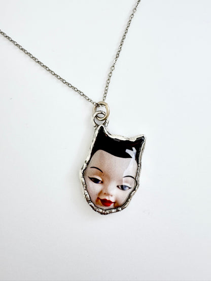 The Weirdlings Collection - Doll Head Necklace | Fine Silver