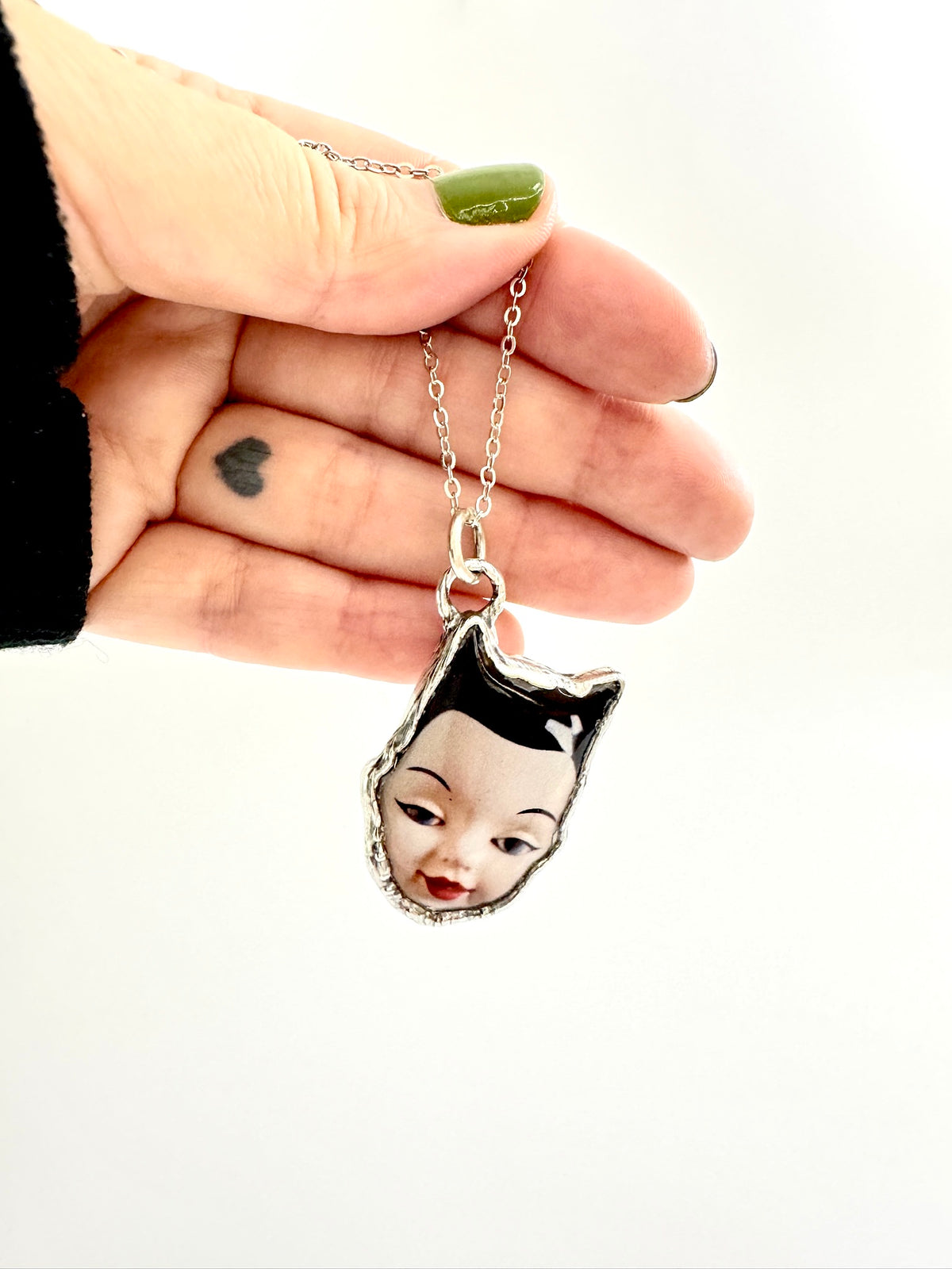 The Weirdlings Collection - Doll Head Necklace | Fine Silver