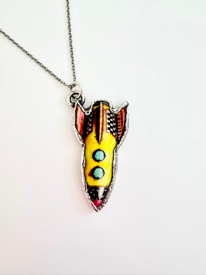 Rocket Necklace – Fine Silver Statement Pendant Necklace, Handmade | The Weirdlings Collection