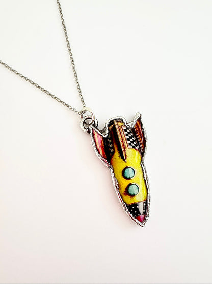 Rocket Necklace – Fine Silver Statement Pendant Necklace, Handmade | The Weirdlings Collection