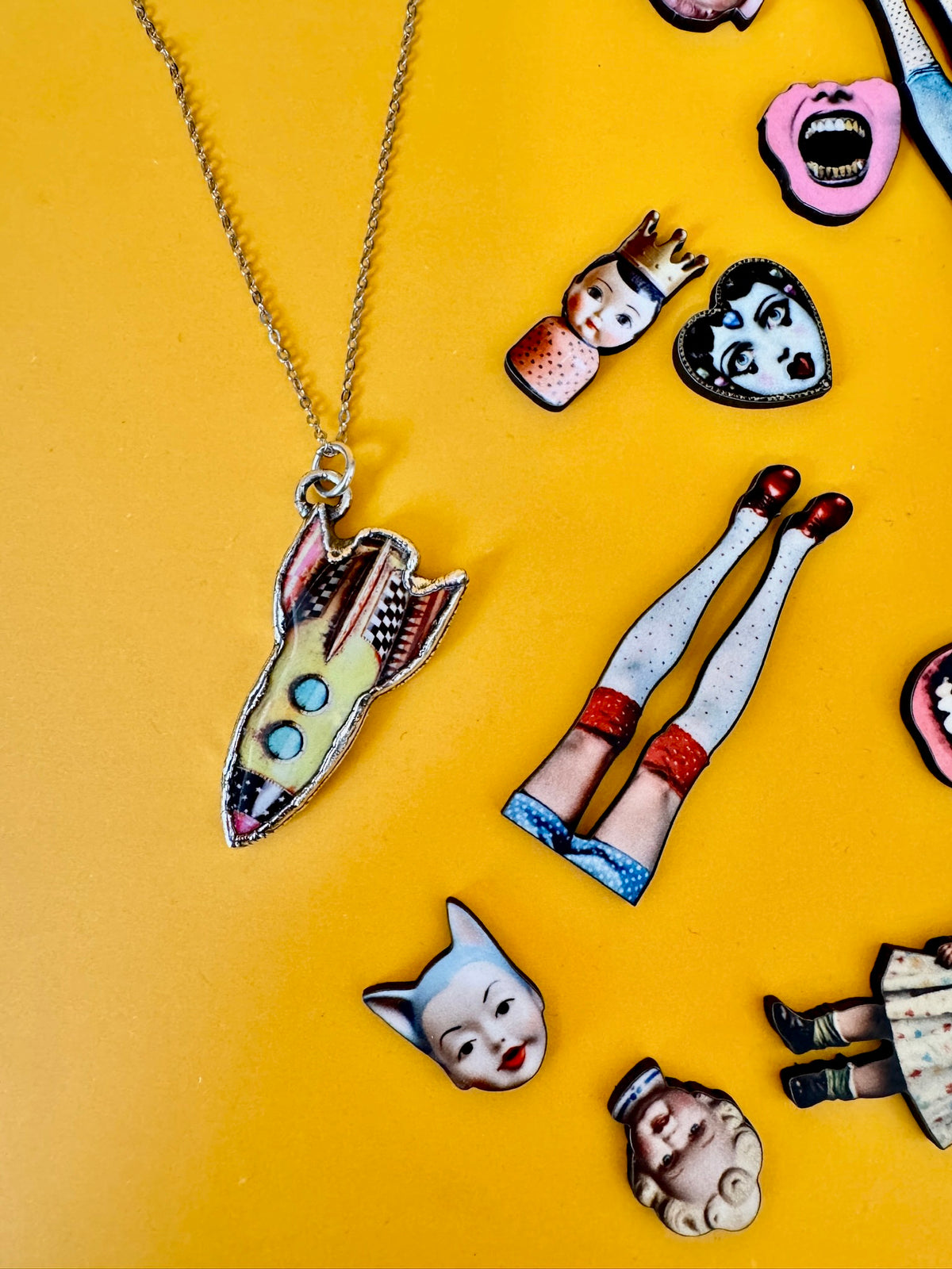 Rocket Necklace – Fine Silver Statement Pendant Necklace, Handmade | The Weirdlings Collection