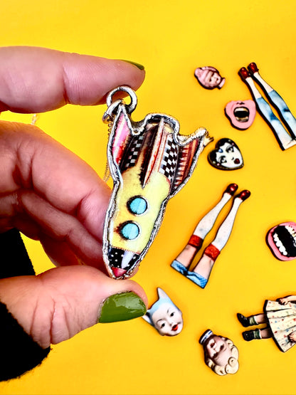 Rocket Necklace – Fine Silver Statement Pendant Necklace, Handmade | The Weirdlings Collection