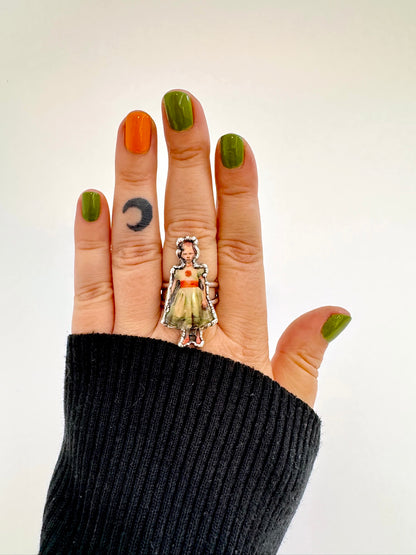 Party Girl Ring| Fine Silver Statement Ring Size 10.5 | The Weirdlings Collection