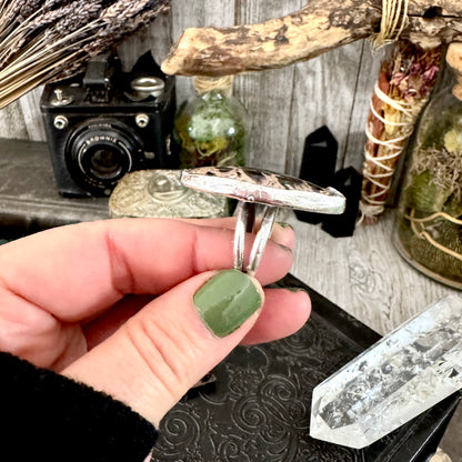 Fossilized Palm Root Crystal Ring Fine Silver Size 10 / Foxlark Collection - One of a Kind