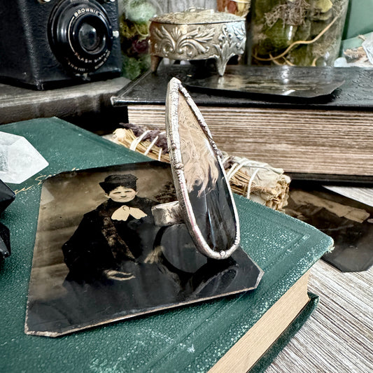 Fossilized Palm Root Crystal Ring Fine Silver Size 6.5 / Foxlark Collection - One of a Kind