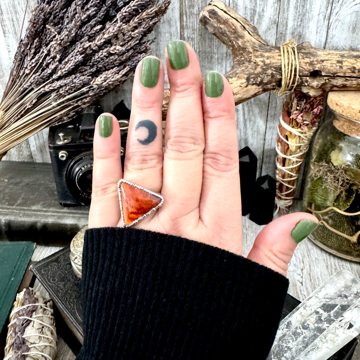 Spiny Oyster Ring Fine Silver Size 9 / Foxlark Collection - One of a Kind