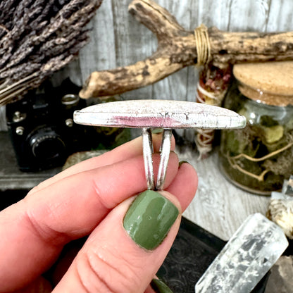 Fossilized Coral Crystal Ring Fine Silver Size 8.5 / Foxlark Collection - One of a Kind