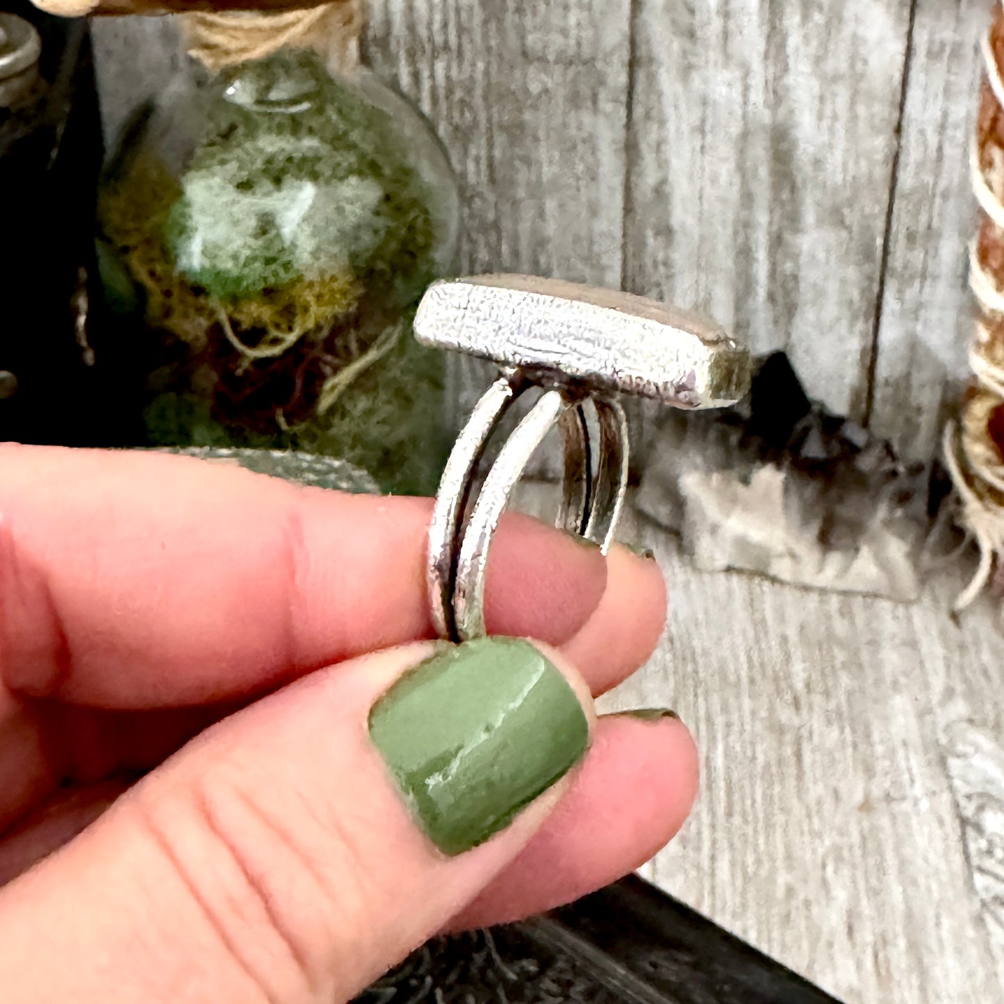 Rose Quartz Crystal Ring Fine Silver Size 10 / Foxlark Collection - One of a Kind