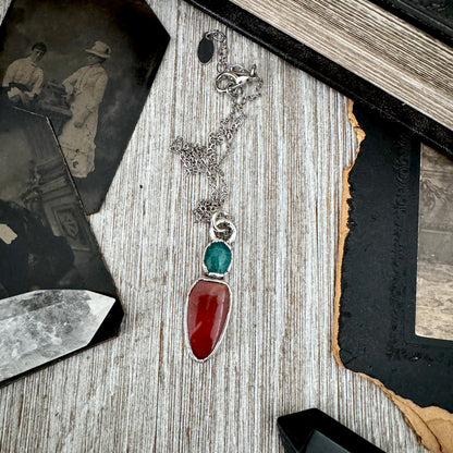 Multi Stone Amazonite Mookaite Crystal Necklace Fine Silver / Foxlark Collection