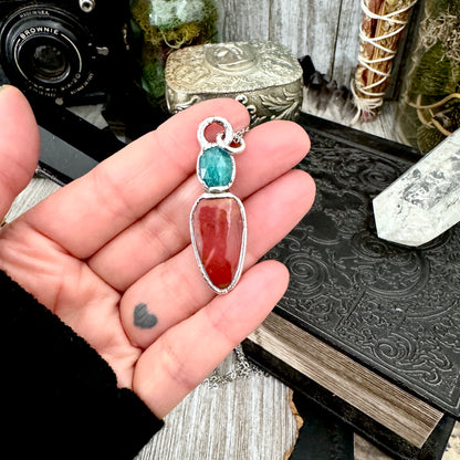 Multi Stone Amazonite Mookaite Crystal Necklace Fine Silver / Foxlark Collection