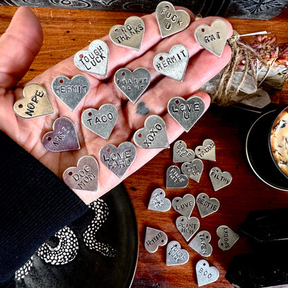 Hand Stamped Heart Necklace