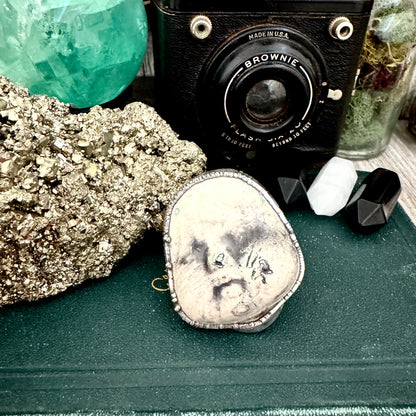 Ceramic Baby Doll Head Ring Fine Silver Size 9 / Foxlark Collection - One of a Kind