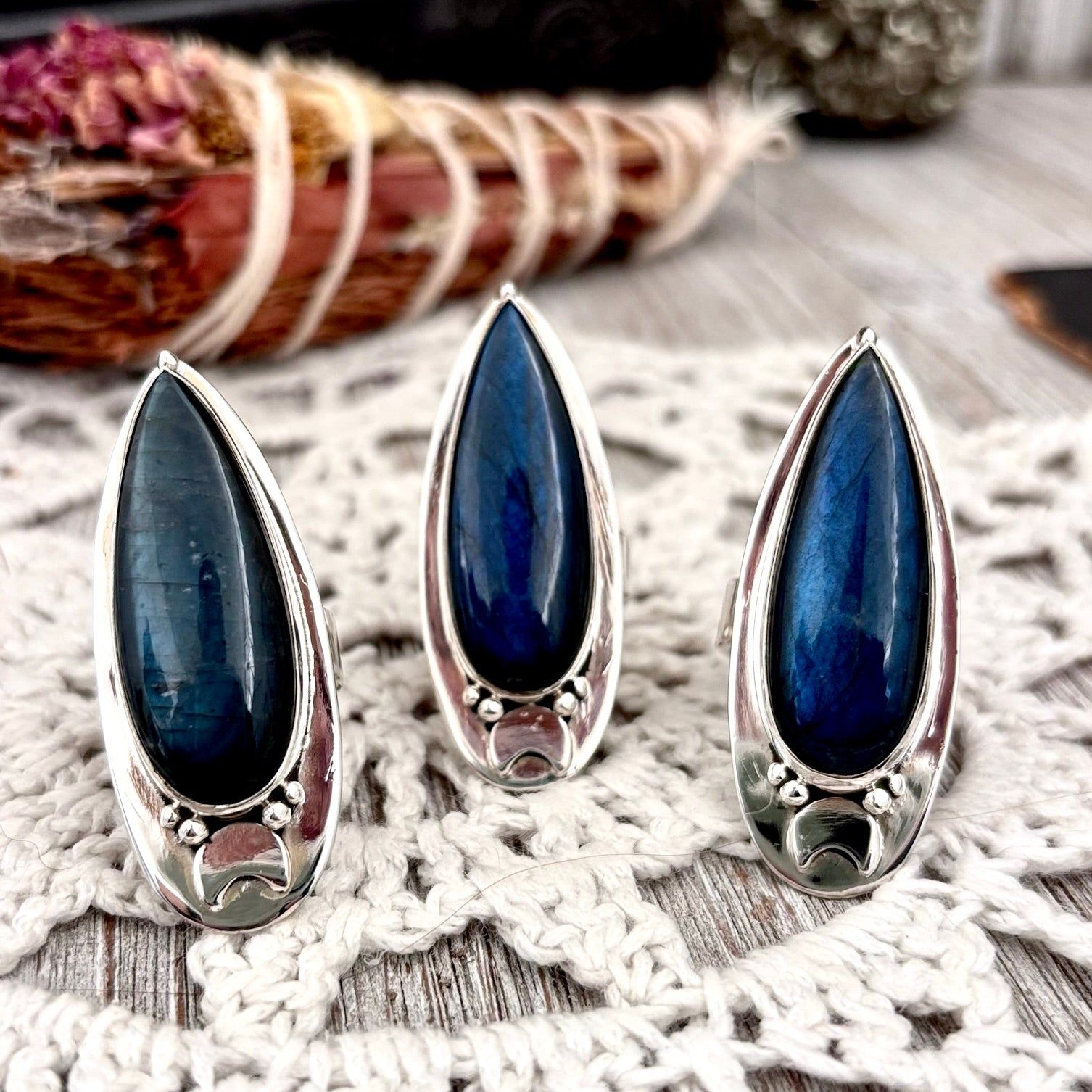 Labradorite Ring Sterling Silver | Magic Moon | Adjustable Crystal