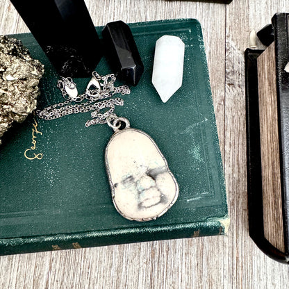 Ceramic Baby Doll Face Necklace Fine Silver / Foxlark Collection - One of a Kind FOXLARK