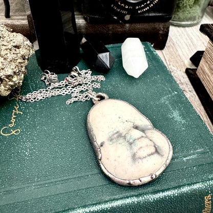 Ceramic Baby Doll Face Necklace Fine Silver / Foxlark Collection - One of a Kind FOXLARK