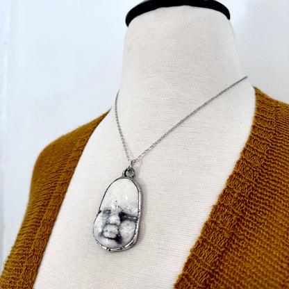 Ceramic Baby Doll Face Necklace Fine Silver / Foxlark Collection - One of a Kind FOXLARK