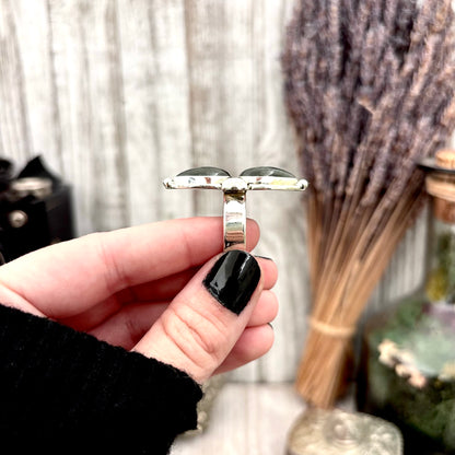 Mystic Moons Labradorite Crystal Ring Sterling Silver Designed FOXLARK Collection Adjustable Ring Size Range 6-9 / Crystal Witchy Jewelry
