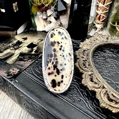 Montana Moss Agate Crystal Ring Fine Silver Size 7.5 / Foxlark Collection - One of a Kind