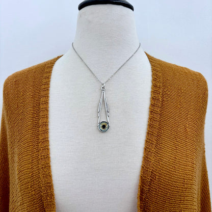 Blue Eyeball Necklace Fine Silver / Foxlark Collection - One of a Kind