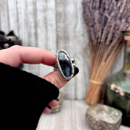 Dendritic Agate Crystal Ring Fine Silver Size 9.5 / Foxlark Collection - One of a Kind
