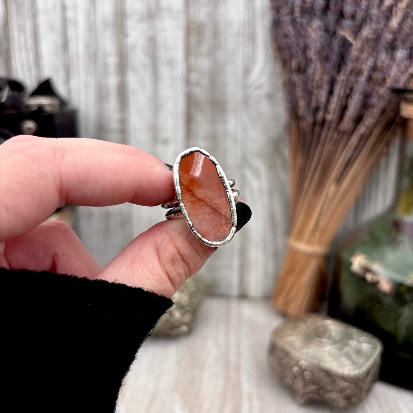 Mookaite Crystal Ring Fine Silver Size 10 / Foxlark Collection - One of a Kind