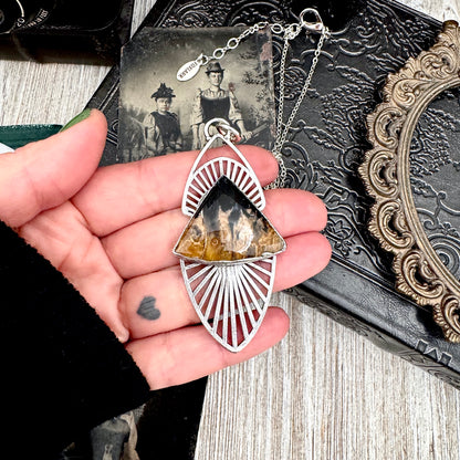 Moss & Moon Collection - Fossilized Palm Root Statement Necklace in Fine Silver / One of a Kind FOXLARK