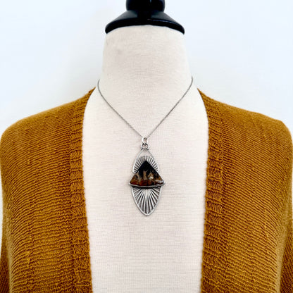 Moss & Moon Collection - Fossilized Palm Root Statement Necklace in Fine Silver / One of a Kind FOXLARK