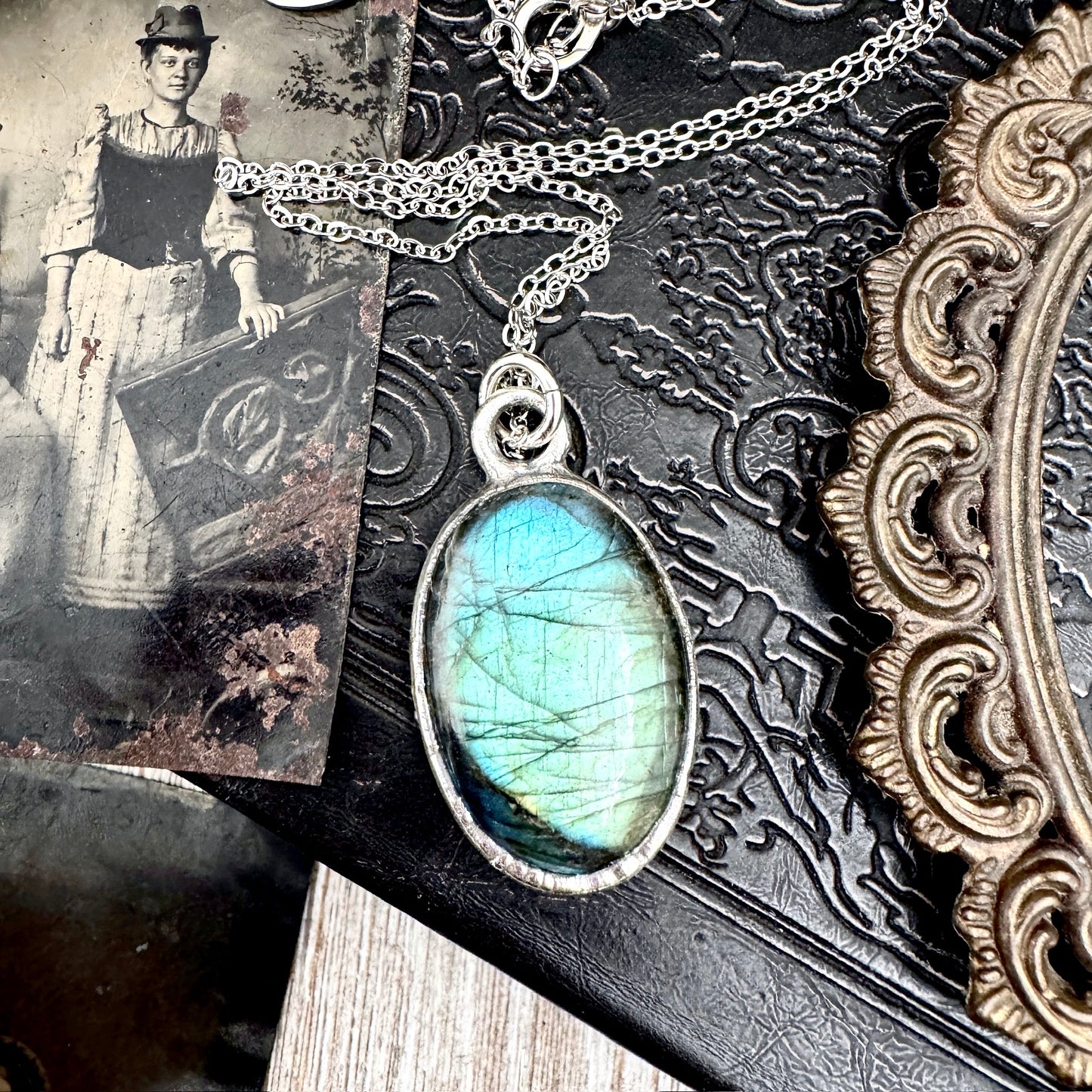 Blue Labradorite Necklace in Fine Silver / Foxlark Collection - One of a Kind FOXLARK