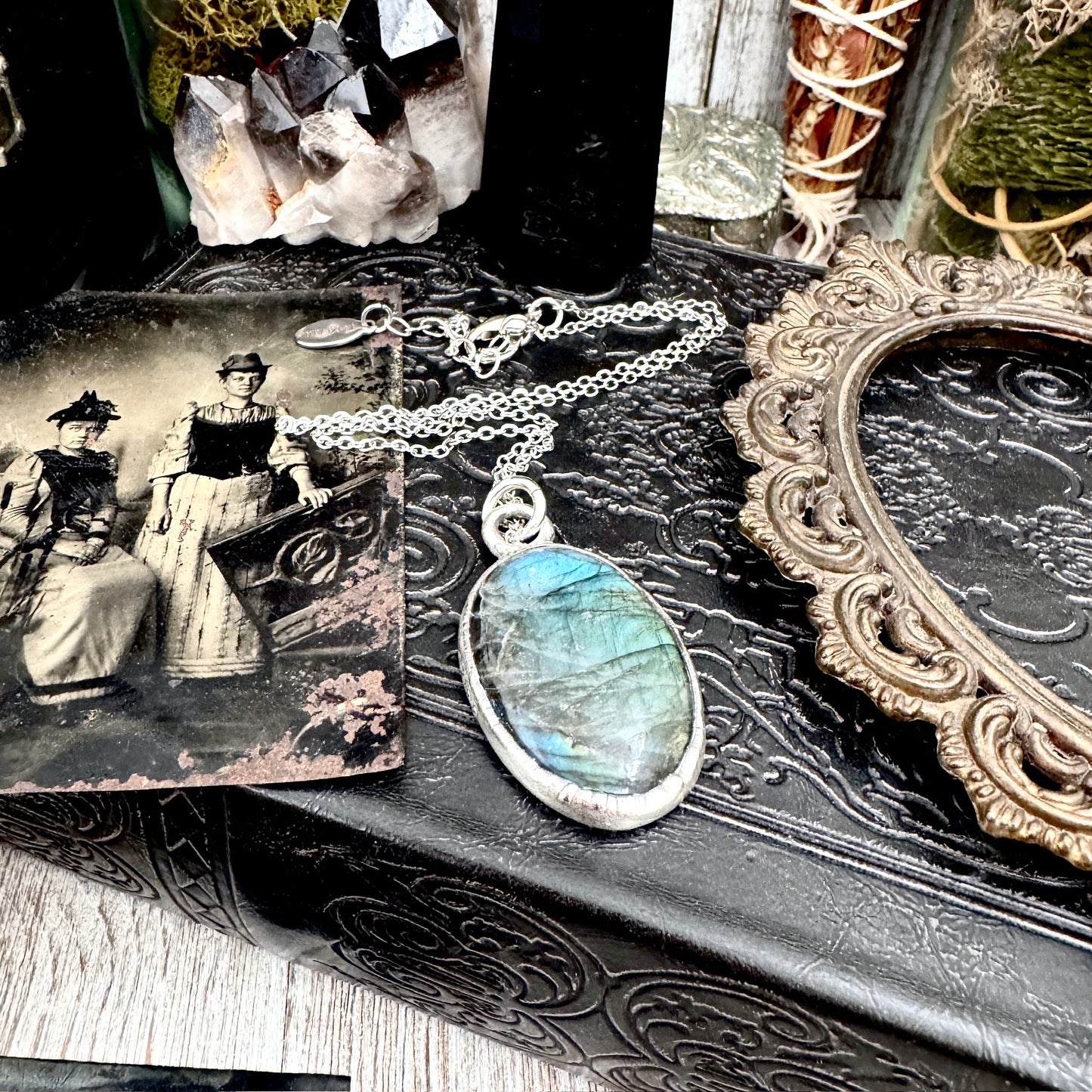Blue Labradorite Necklace in Fine Silver / Foxlark Collection - One of a Kind FOXLARK