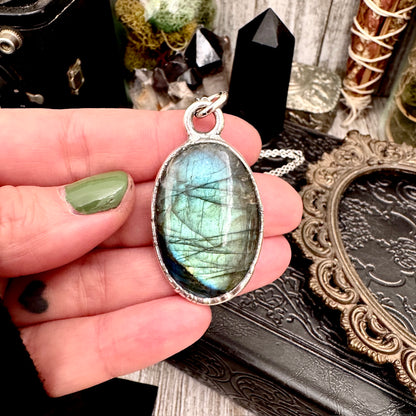 Blue Labradorite Necklace in Fine Silver / Foxlark Collection - One of a Kind FOXLARK