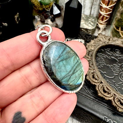 Blue Labradorite Necklace in Fine Silver / Foxlark Collection - One of a Kind FOXLARK