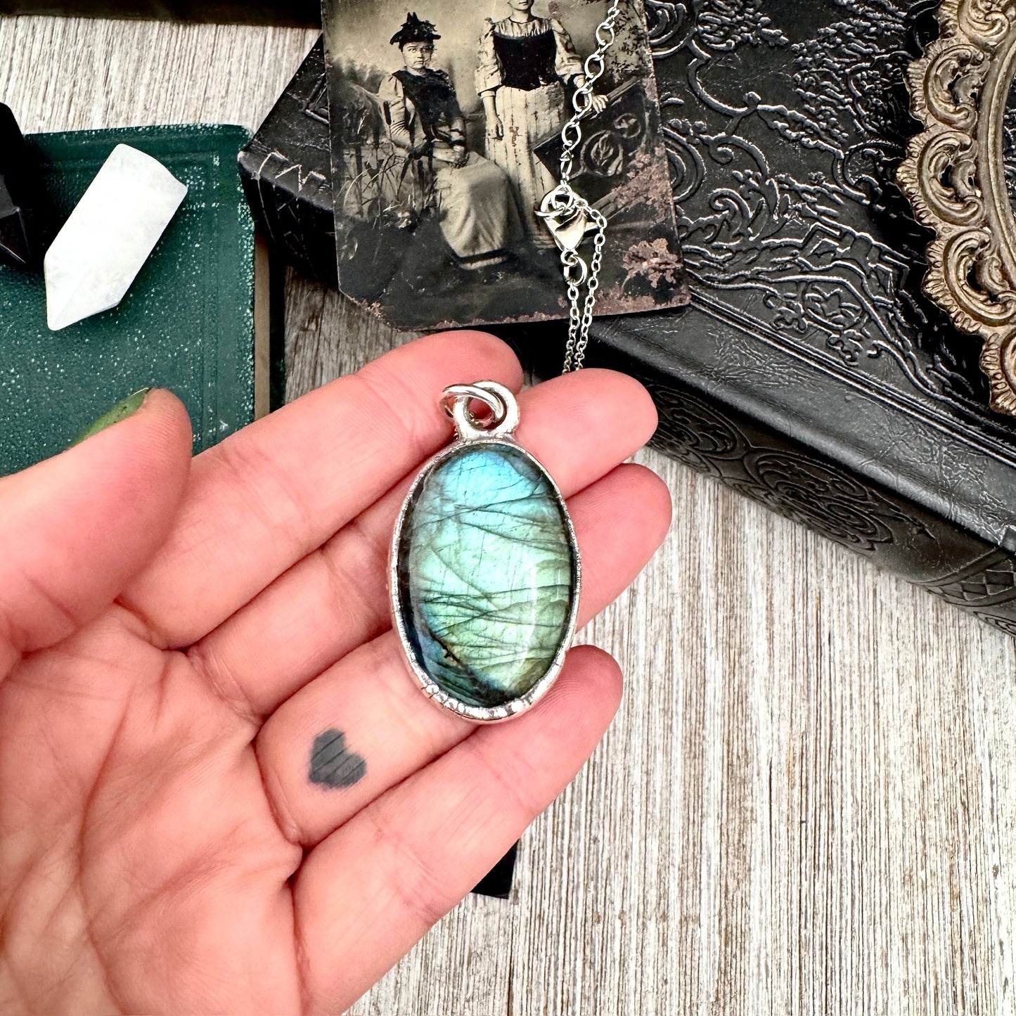 Blue Labradorite Necklace in Fine Silver / Foxlark Collection - One of a Kind FOXLARK