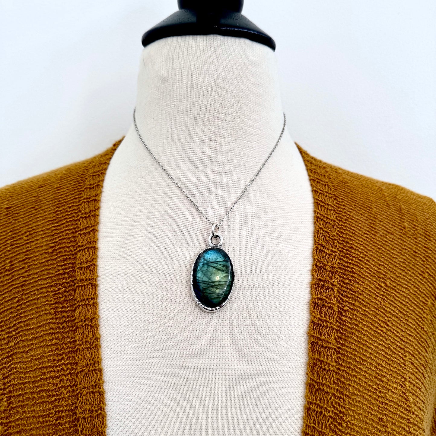 Blue Labradorite Necklace in Fine Silver / Foxlark Collection - One of a Kind FOXLARK