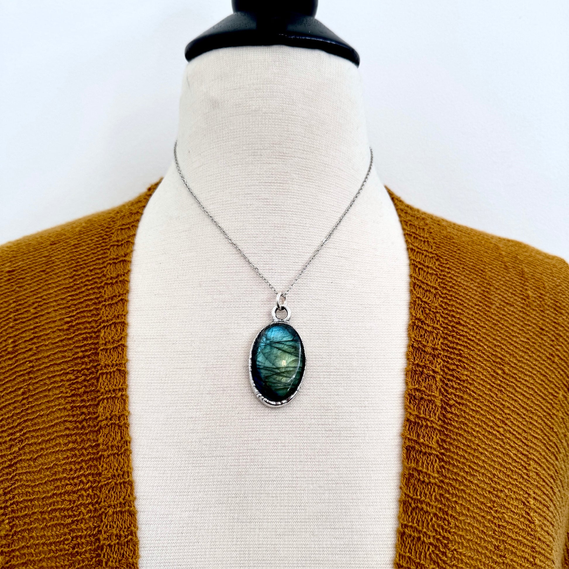 Blue Labradorite Necklace in Fine Silver / Foxlark Collection - One of a Kind FOXLARK