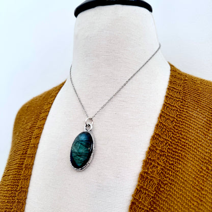 Blue Labradorite Necklace in Fine Silver / Foxlark Collection - One of a Kind FOXLARK