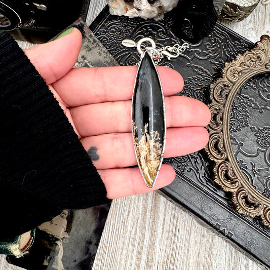 Fossilized Palm Root Necklace in Fine Silver / Foxlark Collection - One of a Kind