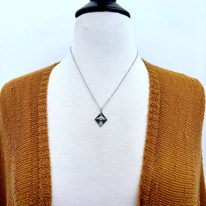 Tiny Talisman Collection - Sterling Silver UFO Abduction Necklace Pendant  /