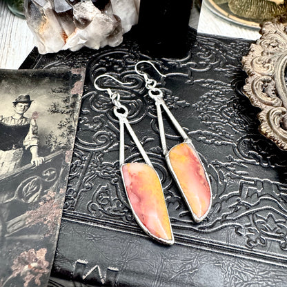 Jasper Fine Silver Crystal Dangle Earrings / Long Dangle Witchy Earrings FOXLARK