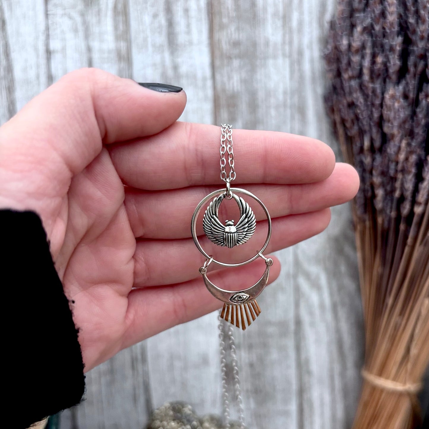 Scarab Evil Eye Talisman Necklace / Talisman Collection-Sterling Silver