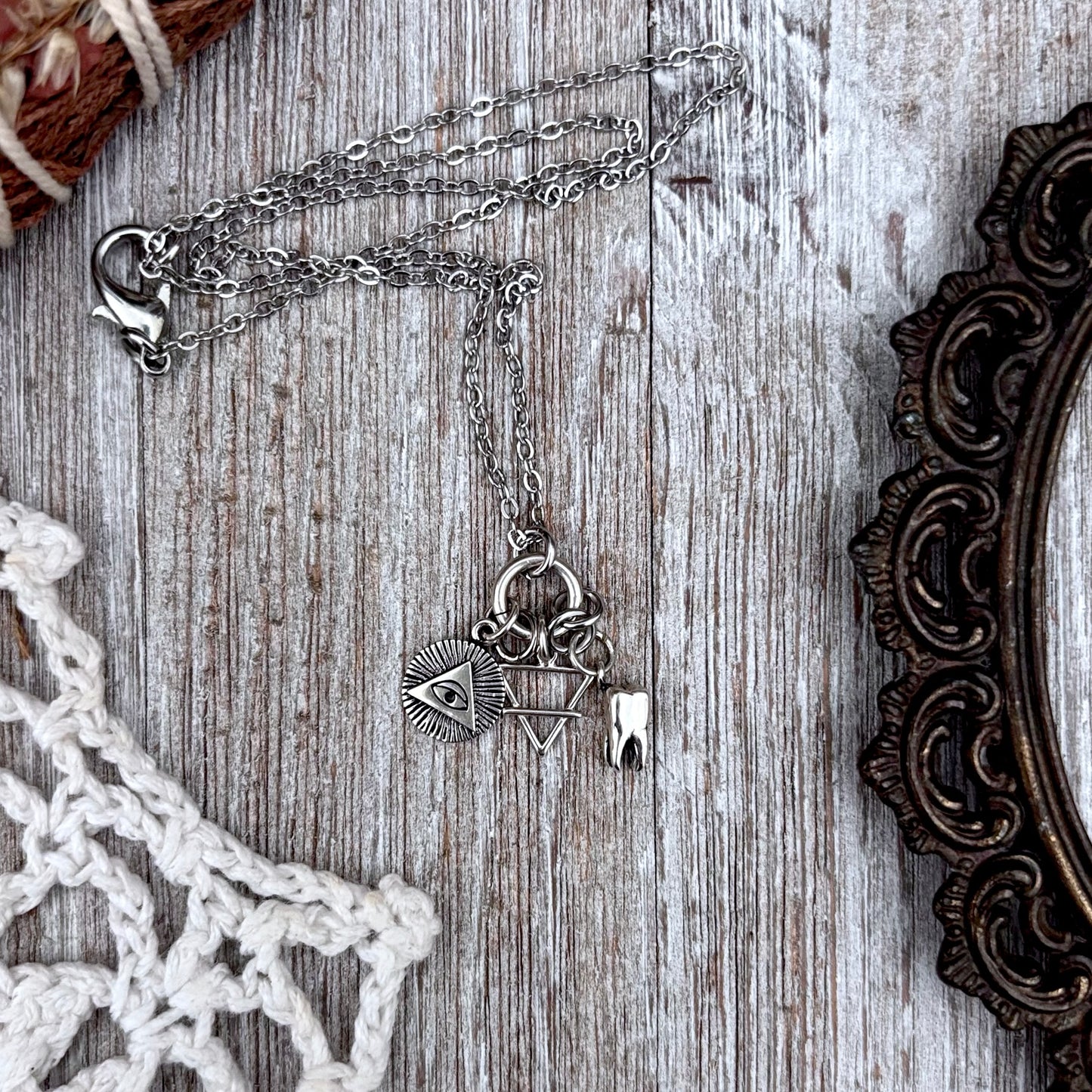 Multi Charm Talisman Necklace / Talisman Collection-Sterling Silver