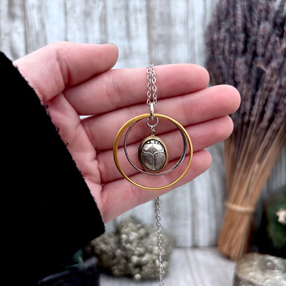Gold Scarab Talisman Necklace / Talisman Collection-Sterling Silver