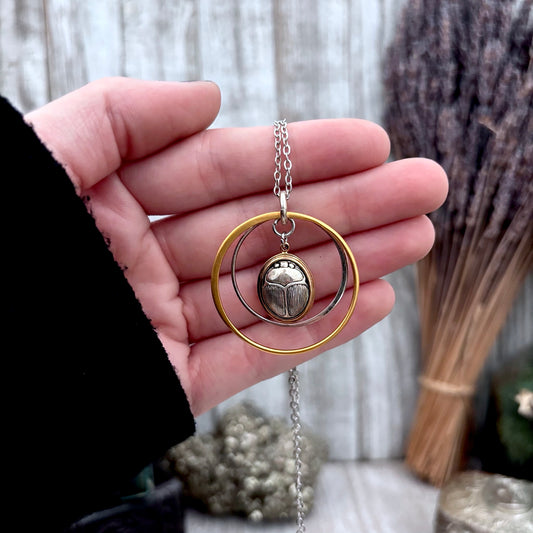 Gold Scarab Talisman Necklace / Talisman Collection-Sterling Silver