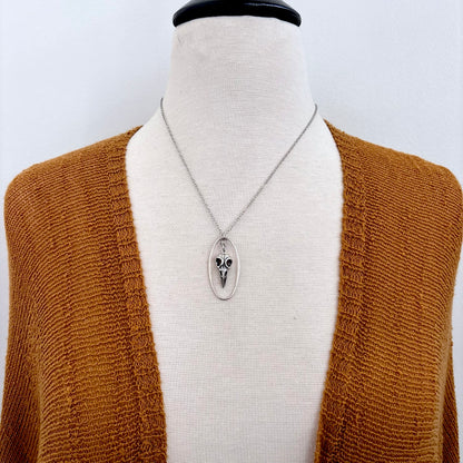 Raven Skull Talisman Necklace / Talisman Collection-Sterling Silver