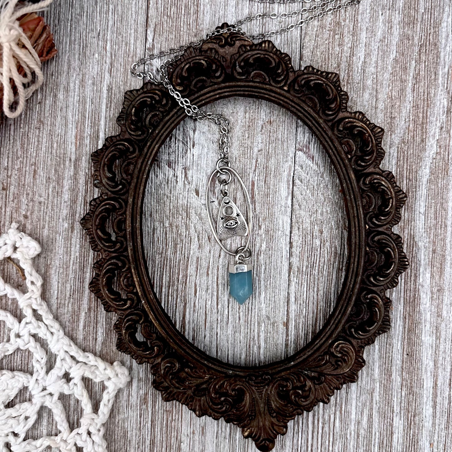 Aventurine Planchet Talisman Necklace / Talisman Collection-Sterling Silver