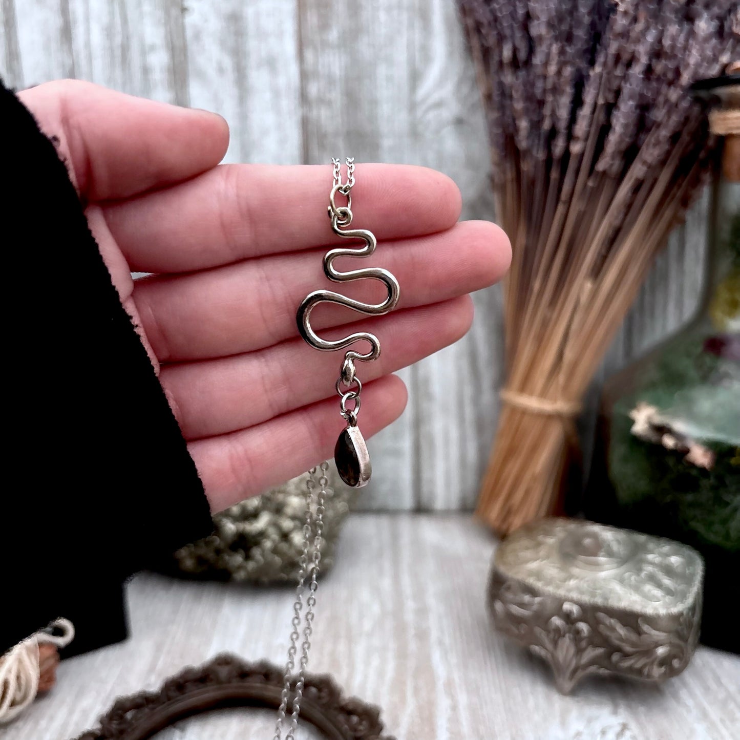 Snake Labradorite Talisman Necklace / Talisman Collection-Sterling Silver